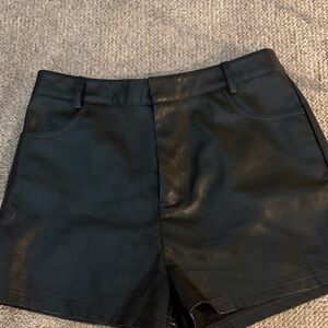 Fate Black High Waist Leather Shorts